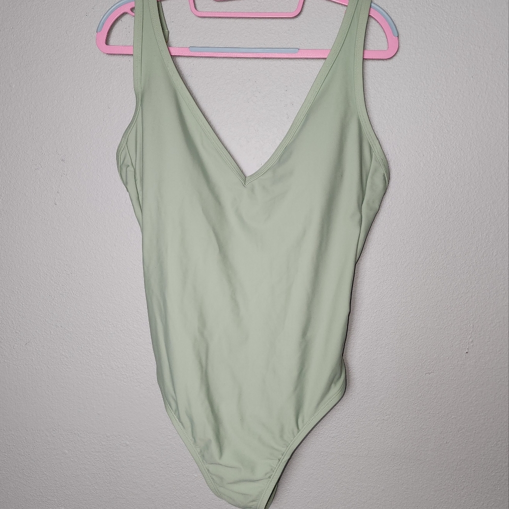 Kona Sol sage one piece swimsuit,  Large